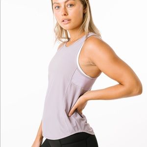 Lilac Panel Mesh Tank